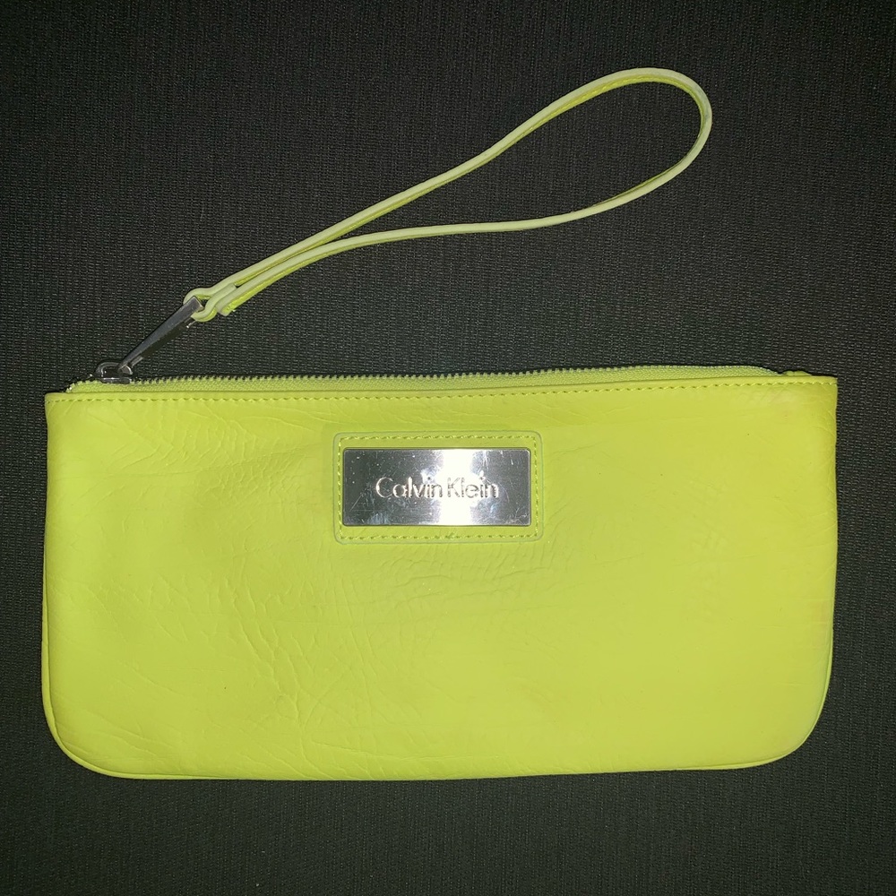 Calvin Klein wristlet bright yellow!
